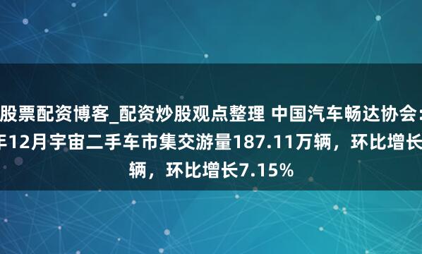 股票配资博客_配资炒股观点整理 中国汽车畅达协会：2025年12月宇宙二手车市集交游量187.11万辆，环比增长7.15%